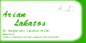 arian lakatos business card